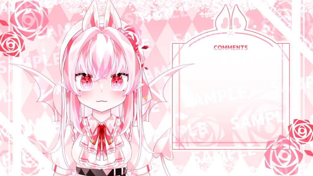 【Live2Dモデル】【イラスト・配信画面付き】【限定1点】白コウモリちゃん