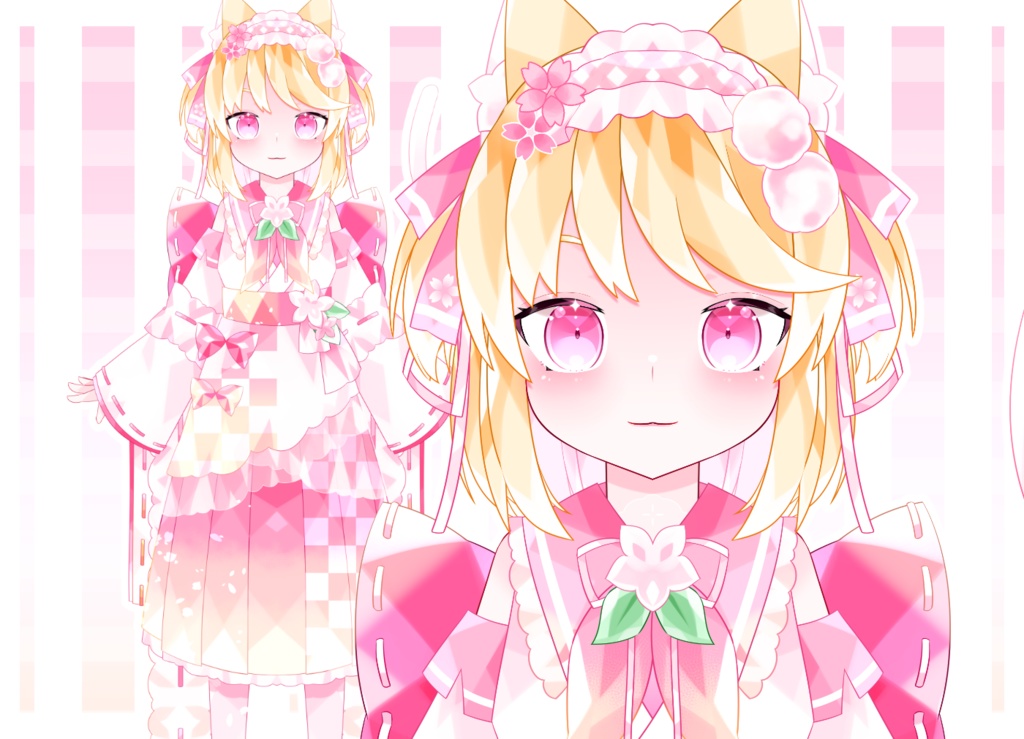 【限定一点】桜な猫巫女ちゃん【パーツ分け済みPSD】