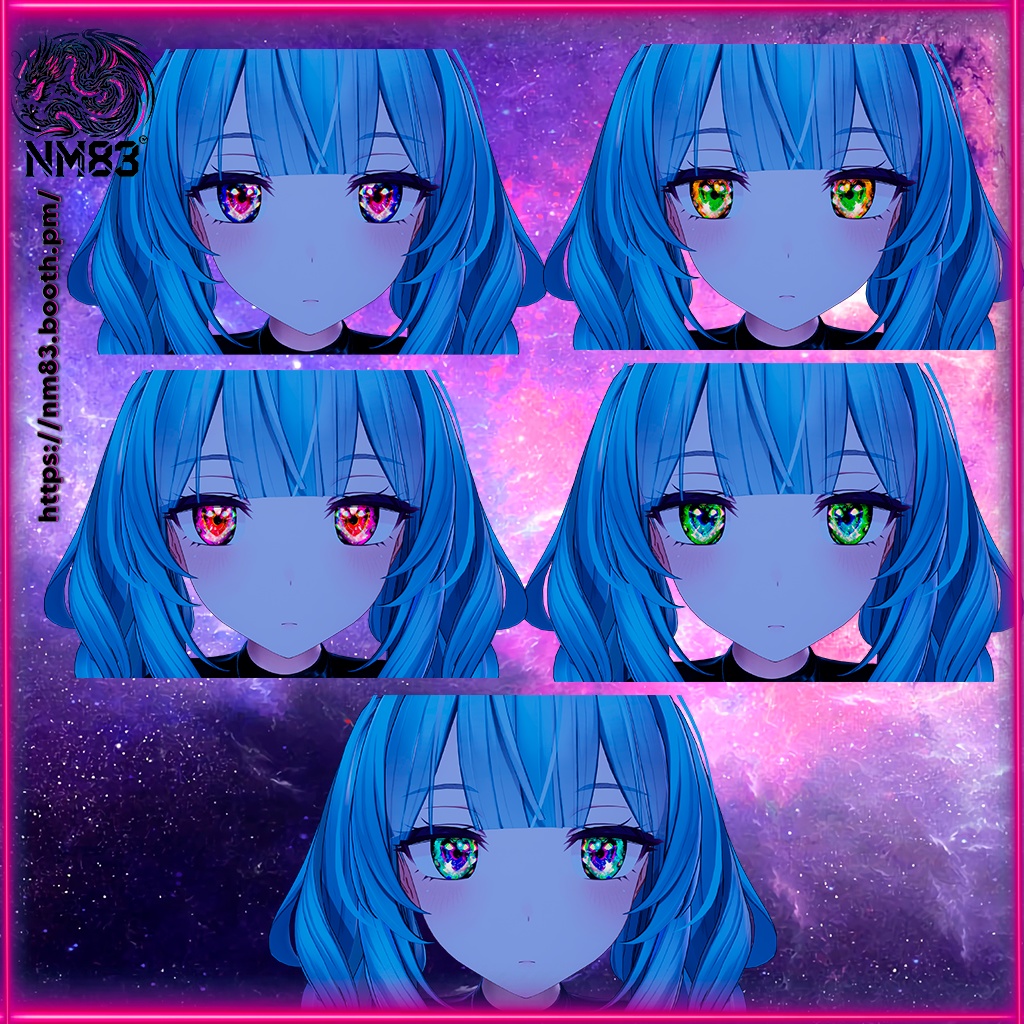 👀💓GlitchHeart Sight Eyes Animation HD 5 Color Blends/故障した心の視線 アイズアニメーション HD 5つの色のブレンド