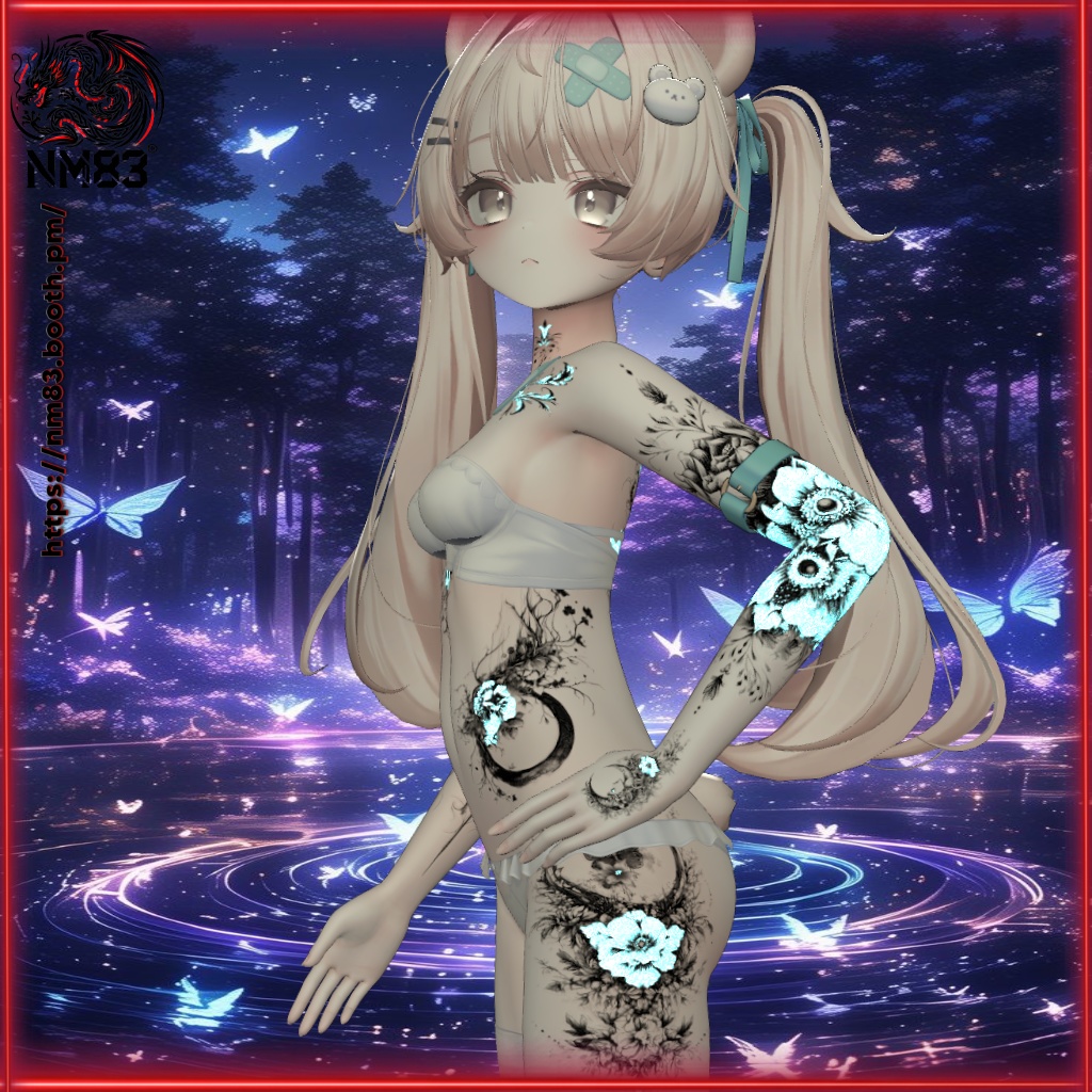 🌌🐲🪷Neon Tattoo Ember Lotus/ネオン蓮(ネオンロータス)