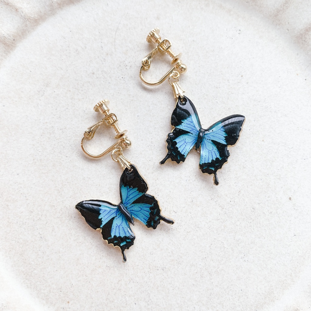 オオルリアゲハが舞う耳飾り（小）