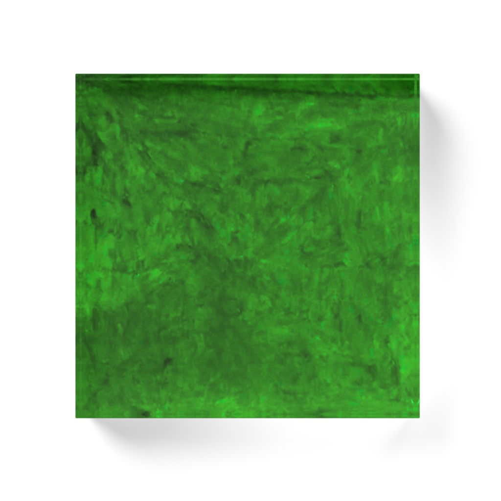 単色アクリルブロック 緑 クレヨン 白引き