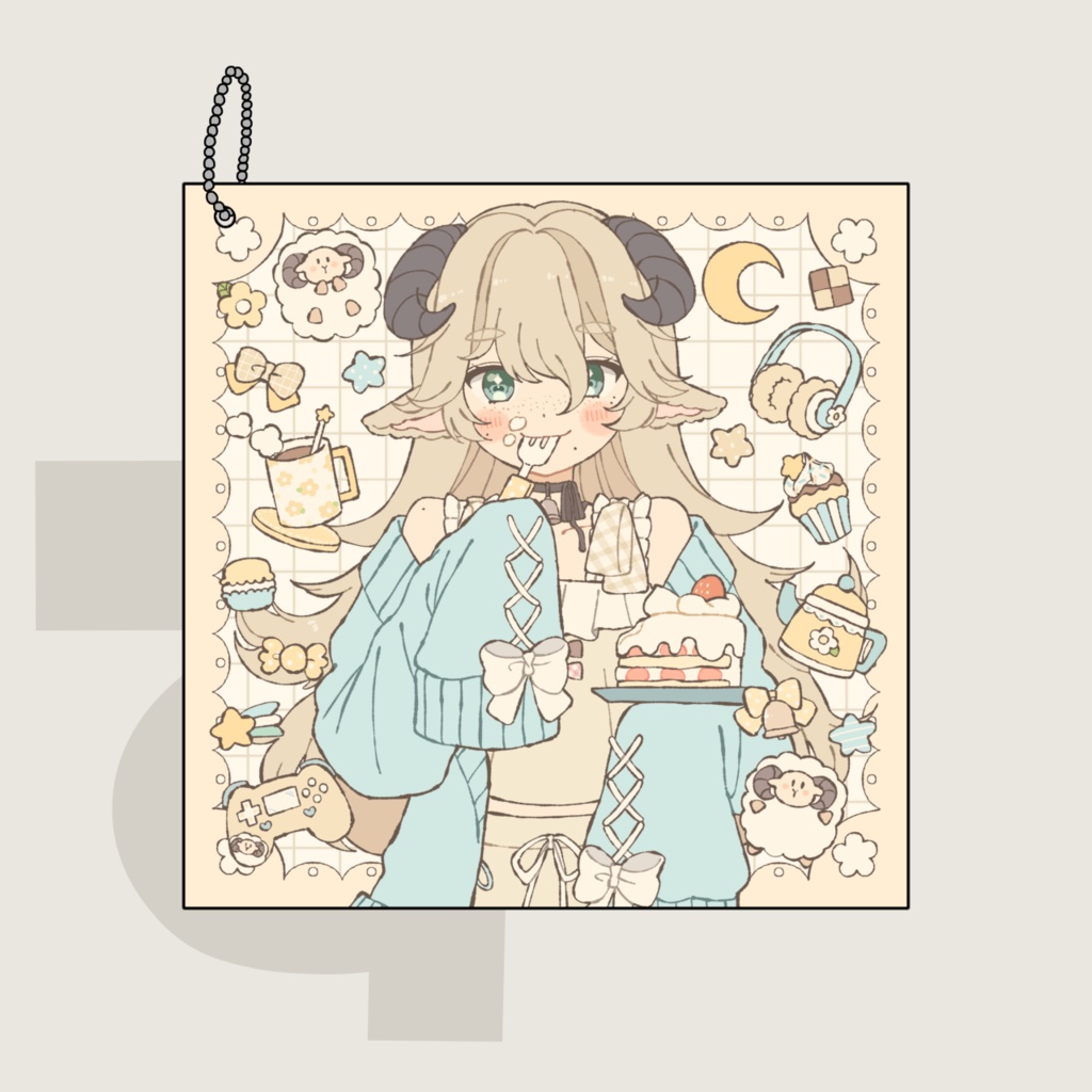 はぴば～なアクリルブロックキーホルダー(受注販売)