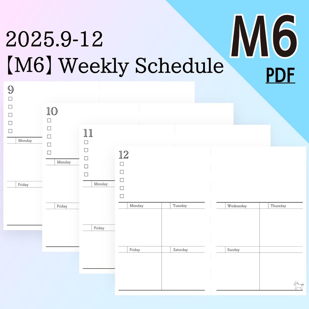 【システム手帳】M6 Weeklyリフィル(見開き1週間)