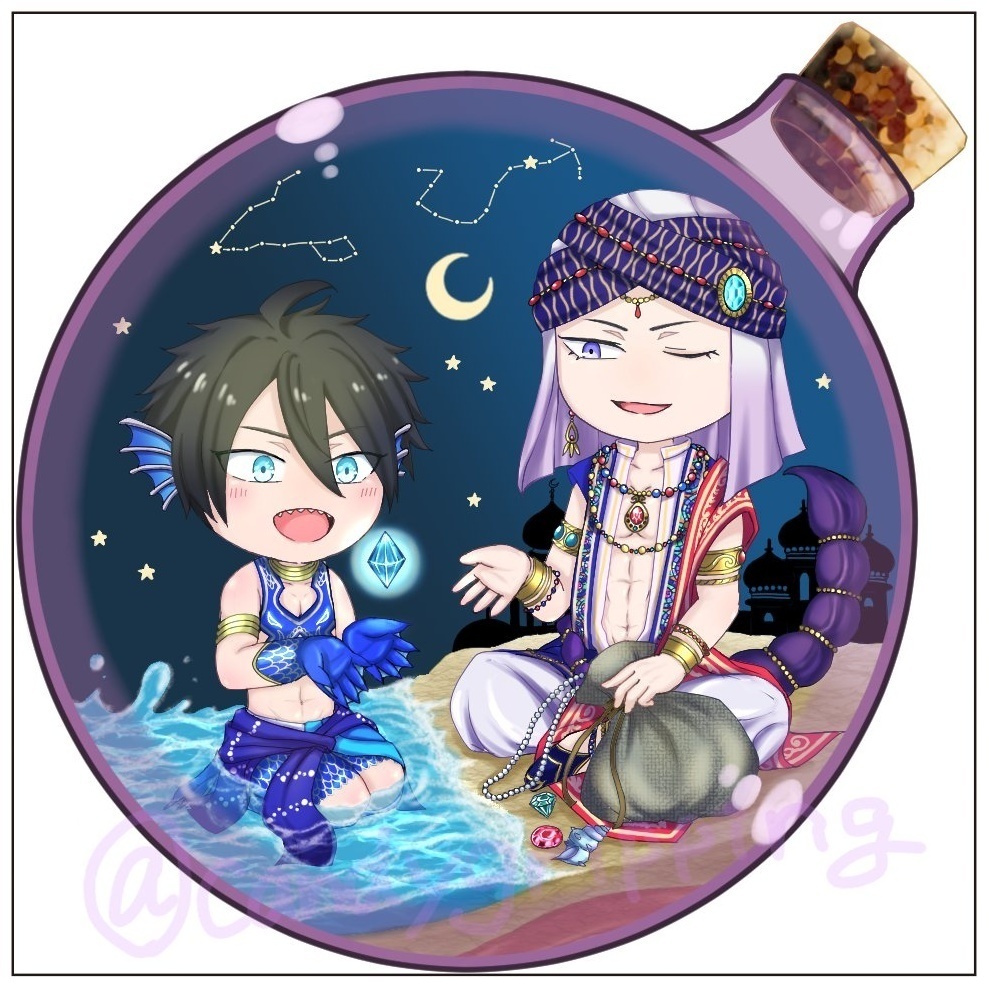 【雨握】蠍×人魚アクリルブロック