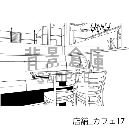 店舗の背景集_セット5(カフェ)