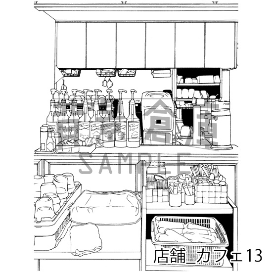 店舗の背景集_セット5(カフェ)