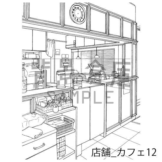 店舗の背景集_セット5(カフェ)