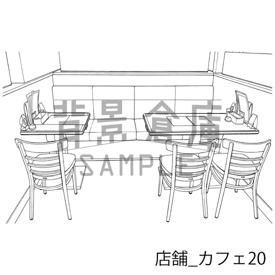 店舗の背景集_セット5(カフェ)
