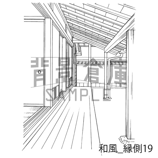 和風の背景集_セット24(縁側)