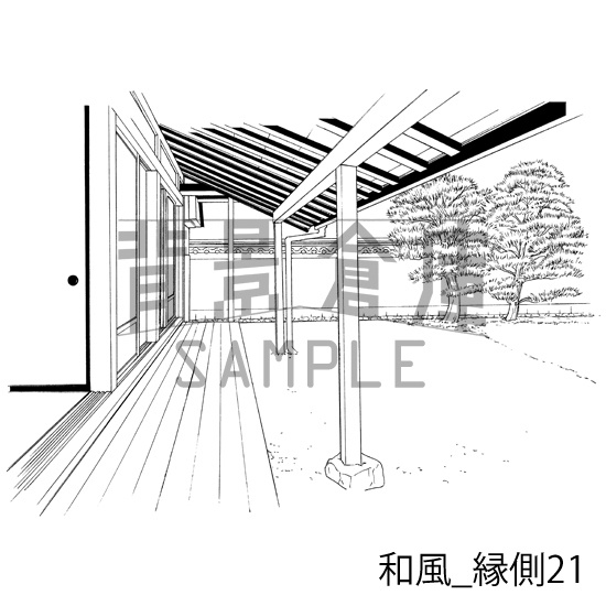 和風の背景集_セット24(縁側)