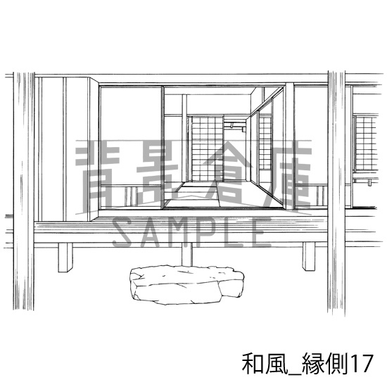 和風の背景集_セット24(縁側)