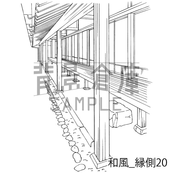 和風の背景集_セット24(縁側)
