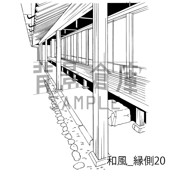 和風の背景集_セット24(縁側)