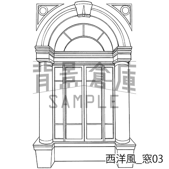 西洋風の背景集_セット10(窓)
