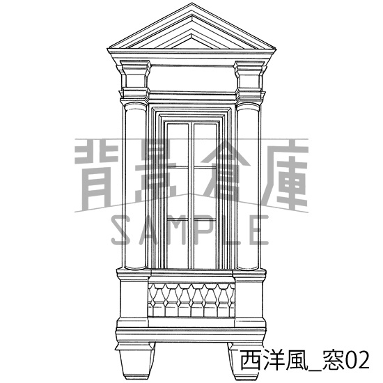 西洋風の背景集_セット10(窓)