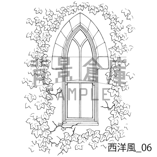 西洋風の背景集_セット10(窓)
