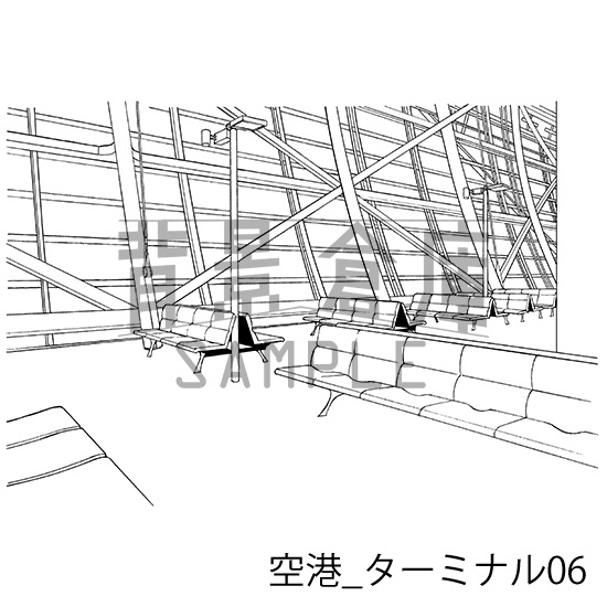 空港の背景集_セット1(ターミナル・飛行機)