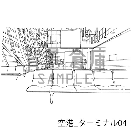 空港の背景集_セット1(ターミナル・飛行機)