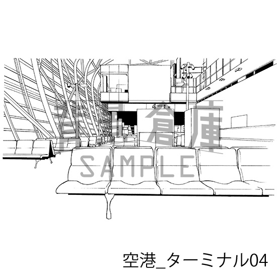 空港の背景集_セット1(ターミナル・飛行機)