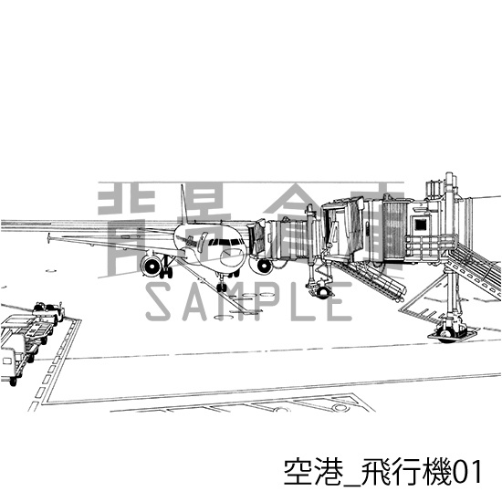空港の背景集_セット1(ターミナル・飛行機)