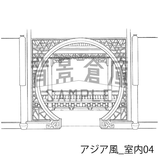 アジア風の背景集_セット1(外観・室内)