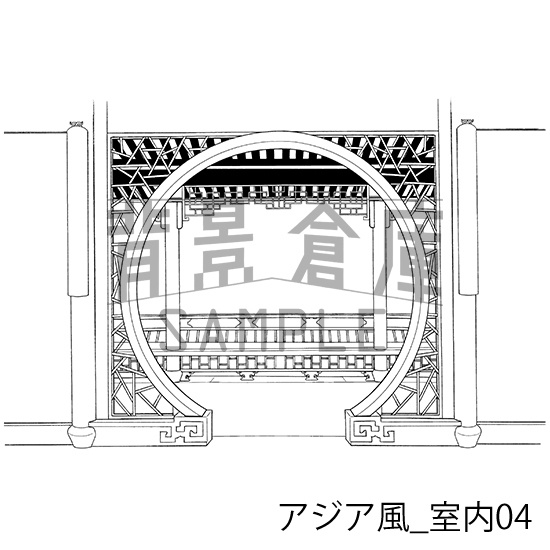 アジア風の背景集_セット1(外観・室内)