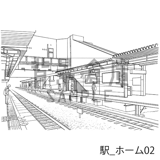 駅の背景集_セット1(ホーム)