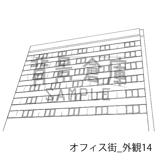 オフィス街の背景集_セット11(外観)