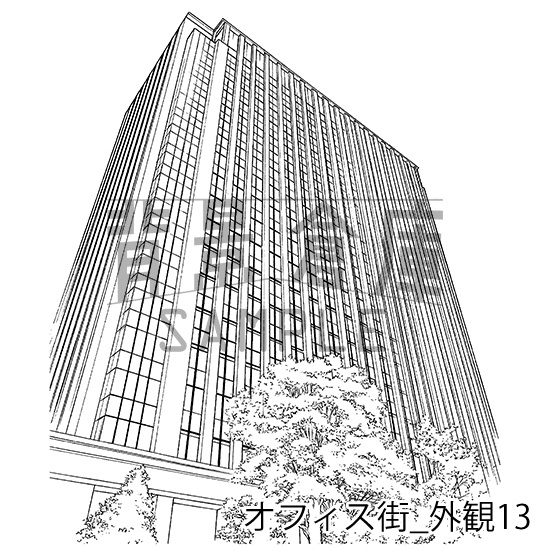 オフィス街の背景集_セット11(外観)