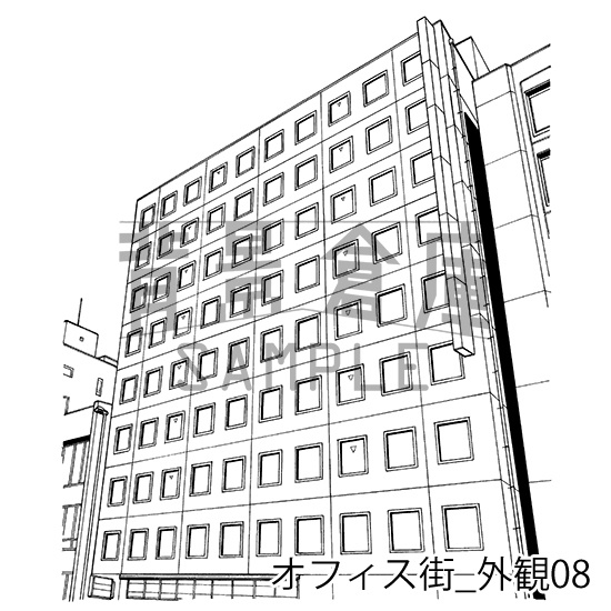 オフィス街の背景集_セット11(外観)