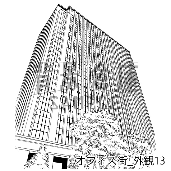 オフィス街の背景集_セット11(外観)