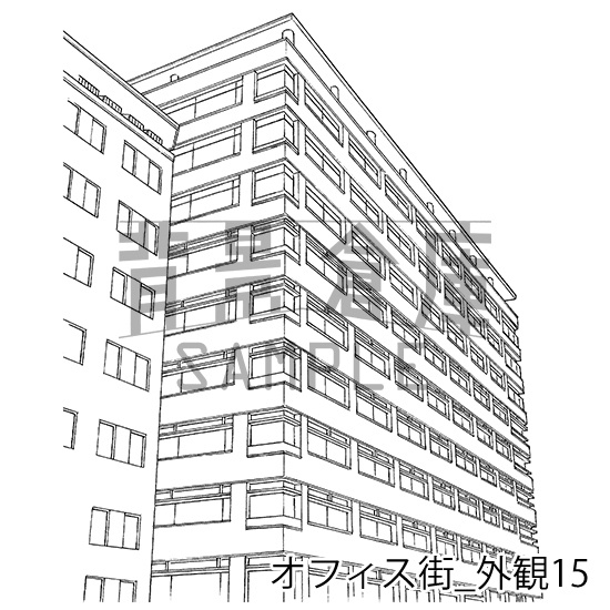 オフィス街の背景集_セット11(外観)