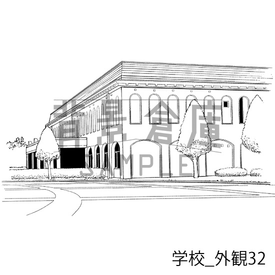 学校の背景集_セット24(外観)