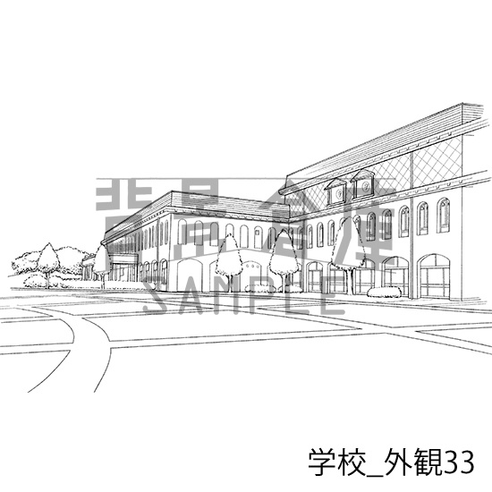 学校の背景集_セット24(外観)