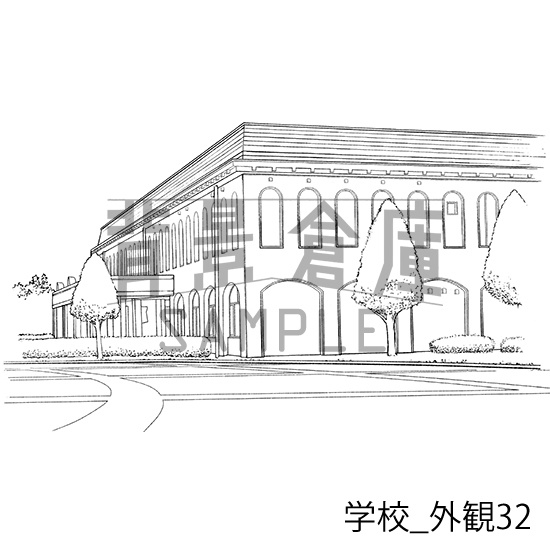 学校の背景集_セット24(外観)