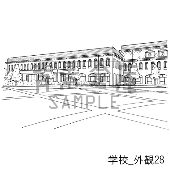 学校の背景集_セット24(外観)