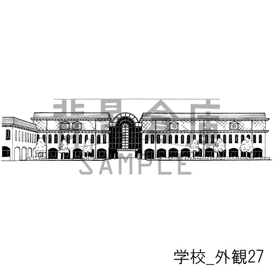 学校の背景集_セット24(外観)