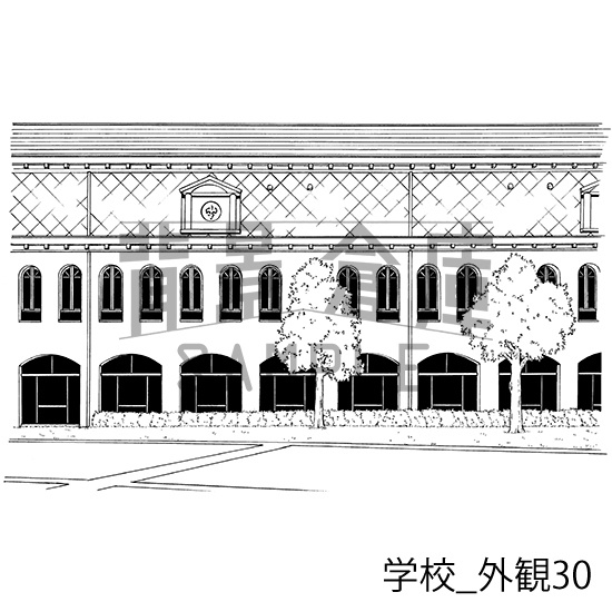 学校の背景集_セット24(外観)