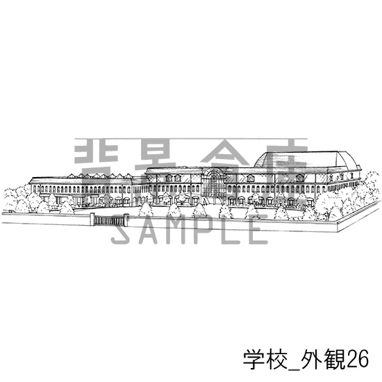 学校の背景集_セット24(外観)