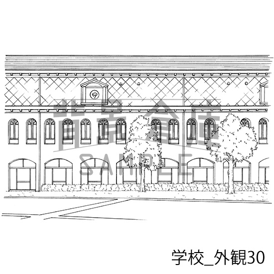 学校の背景集_セット24(外観)