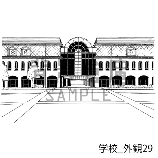 学校の背景集_セット24(外観)