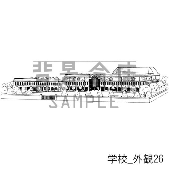 学校の背景集_セット24(外観)
