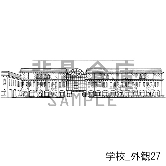 学校の背景集_セット24(外観)
