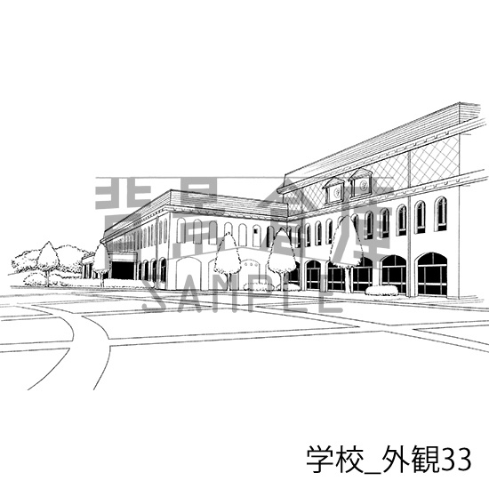 学校の背景集_セット24(外観)