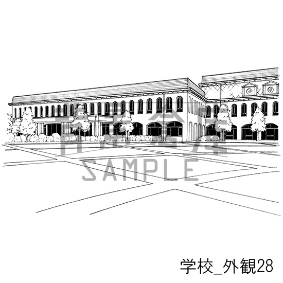 学校の背景集_セット24(外観)