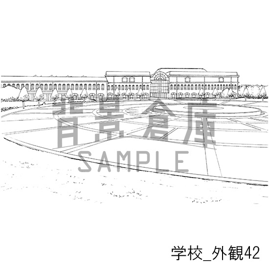 学校の背景集_セット25(外観)