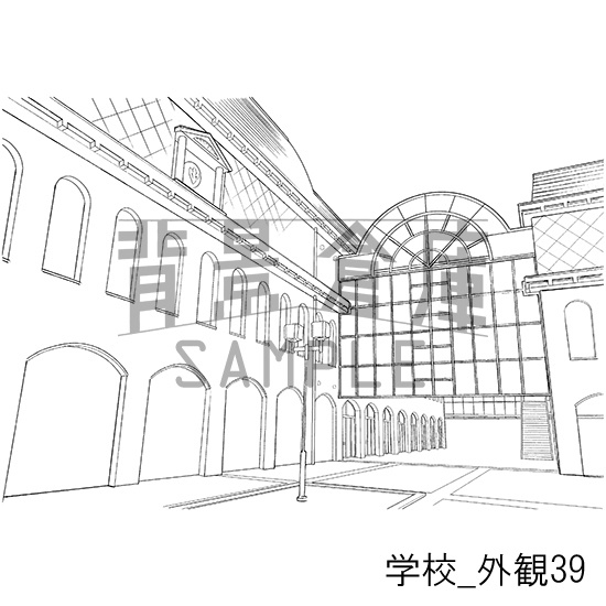 学校の背景集_セット25(外観)