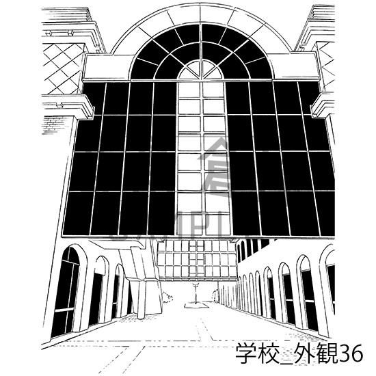 学校の背景集_セット25(外観)