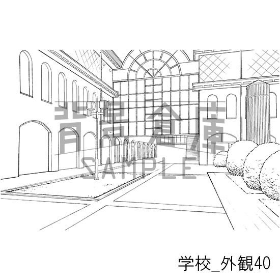 学校の背景集_セット25(外観)